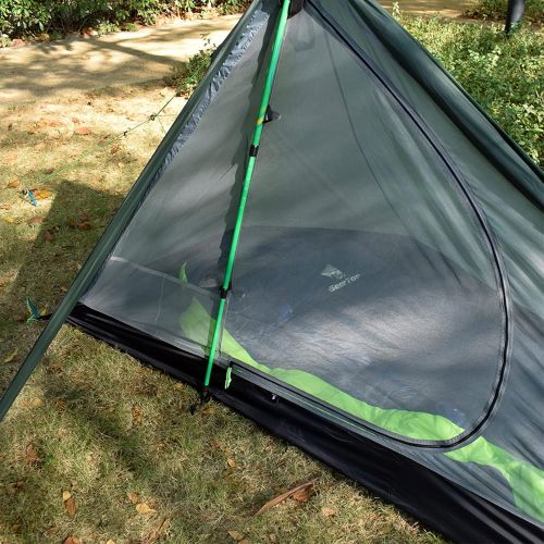  GEERTOP Upgrade Ultralight 3 Season 1 Person Tent for Camping Backpacking Hiking Travelling - Single Trekking Pole Tents (Not Include The Pole) Easy to Set Up