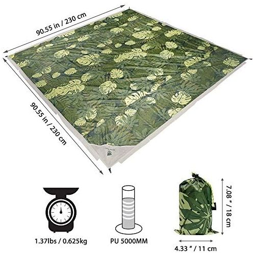  GEERTOP Portable Tent Ground Cover Waterproof Hammock Rain Fly Footprint Sheet Tent Tarp Mat Canopy for Camping Hiking Picnic