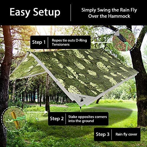  GEERTOP Portable Tent Ground Cover Waterproof Hammock Rain Fly Footprint Sheet Tent Tarp Mat Canopy for Camping Hiking Picnic