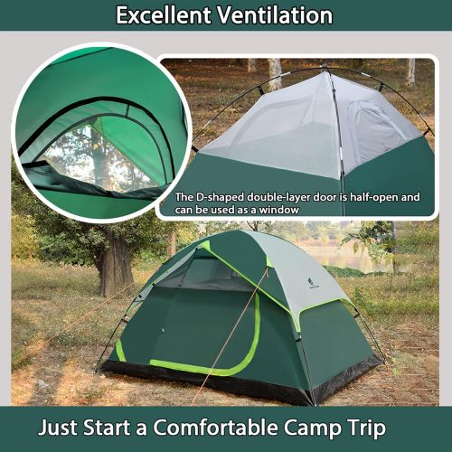  GEERTOP Tents for Camping 2 Person Lightweight Dome Tent with Removable Rain Fly Instant Two Man Tent for Backpacking Hiking Camp Travel - Easy Setup