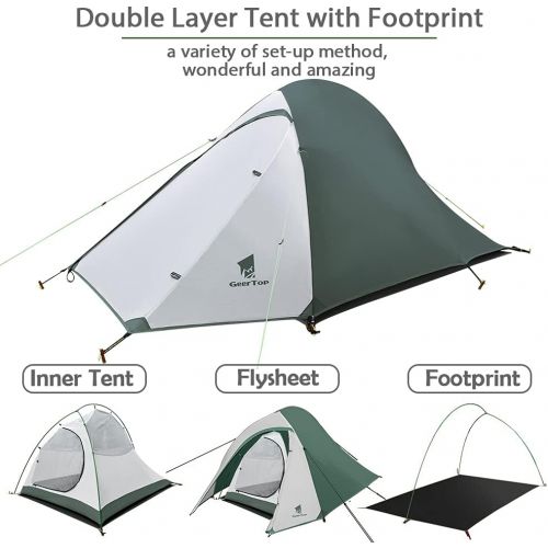  GEERTOP 2 Person Tent for Camping Lightweight Waterproof Camp Dome Tent with Footprint Freestanding Outdoor Survival Gear for Backpacking Hiking Travel