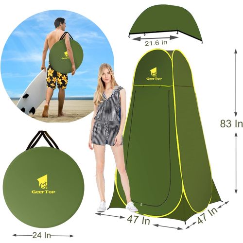  GEERTOP Portable Shower Tent for Camping Pop Up Instant Privacy Tent Shelter UPF 50+ Canp Toilet Outdoor Changing Room for Hiking Fishing Beach Picnic - Easy Set Up