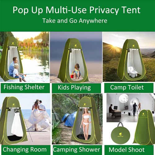  GEERTOP Portable Shower Tent for Camping Pop Up Instant Privacy Tent Shelter UPF 50+ Canp Toilet Outdoor Changing Room for Hiking Fishing Beach Picnic - Easy Set Up