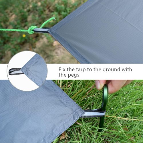  GEERTOP 1-4 Person Ultralight Waterproof Tent Tarp Footprint Ground Sheet Mat, for Camping, Hiking, Picnic