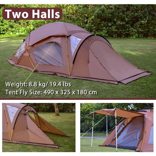  Geertop Large Family Camping Tent 6 Person Portable Double Layer for Fishing, Camping, Hiking and Outdoor Activities