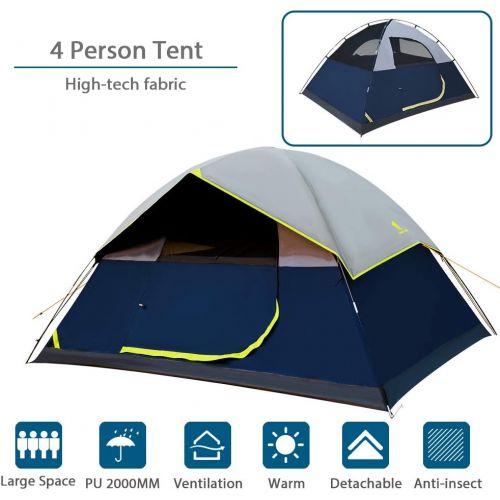  GEERTOP Darkroom Tent for Camping 4 Person Family Backpacking Tents for Outdoor Camp Hiking