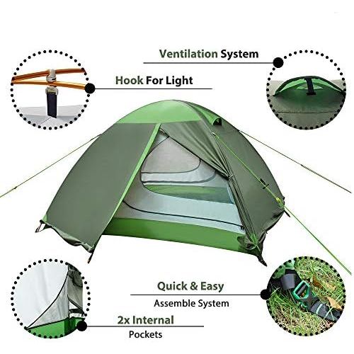  GEERTOP Lightweight Tents for Backpacking Waterproof 3 Person Tent for Camping 4 Season Winter Camp Tent for Outdoor Camp Hiking Hunting Backyard - Portable Easy Setup