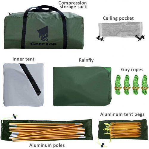  GEERTOP Lightweight Tents for Backpacking Waterproof 3 Person Tent for Camping 4 Season Winter Camp Tent for Outdoor Camp Hiking Hunting Backyard - Portable Easy Setup