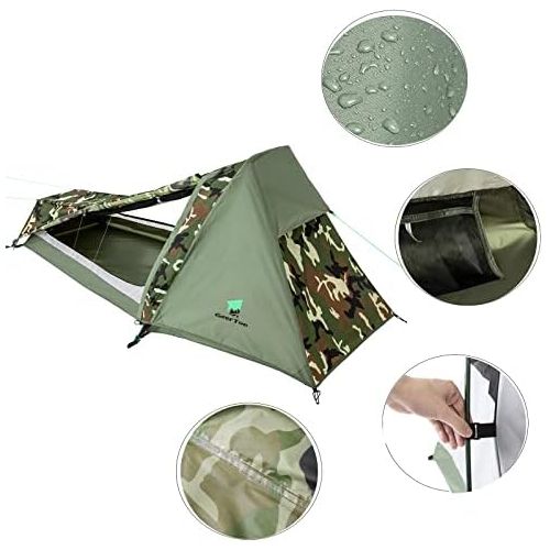  GEERTOP Ultralight Bivy Tent for 1 Person 3 Season Waterproof Single Person Backpacking Tent for Camping Hiking Backpack Travel Outdoor Survival Gear