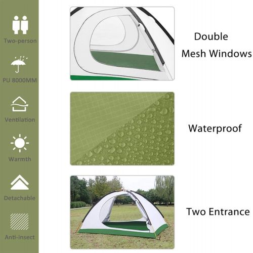  [아마존베스트]GEERTOP Backpacking Tent for 2 Person 4 Season Camping Tent Double Layer Waterproof for Outdoor Hunting, Hiking, Climbing, Travel - Easy Set Up