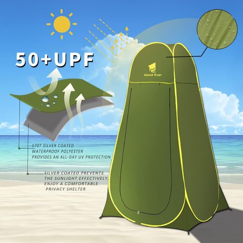  GEERTOP Portable Shower Tent for Camping Pop Up Instant Privacy Tent Shelter UPF 50+ Canp Toilet Outdoor Changing Room for Hiking Fishing Beach Picnic - Easy Set Up