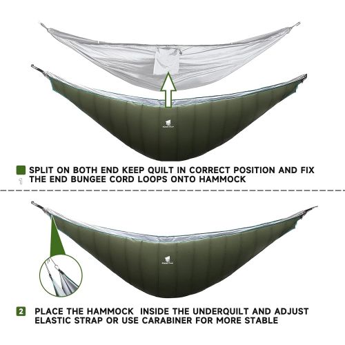  GEERTOP Ultralight Hammock Underquilt for Camping Full Length Camp Hammock Underquilts Warm 3 - 4 Seasons Essential Outdoor Survival Gear for Hiking Backpacking Travel