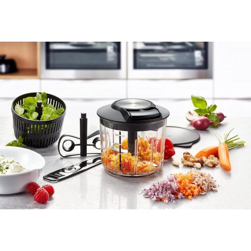  [아마존베스트]Gefu Speedwing 13600 Manual Mixer for Vegetables or Fruit, Professional Stainless Steel Cutter with Container