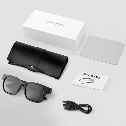  [아마존베스트]GELETE Smart Glasses Wireless Bluetooth Sunglasses Open Ear Music&Hands-Free Calling,for Men&Women,Polarized Lenses,IPX4 Waterproof,Connect Mobile Phones and Tablets (A12Pro-black)