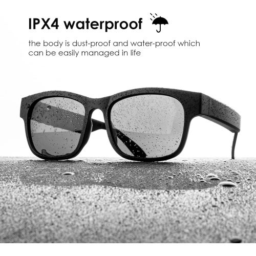  [아마존베스트]GELETE Smart Glasses Wireless Bluetooth Sunglasses Open Ear Music&Hands-Free Calling,for Men&Women,Polarized Lenses,IPX4 Waterproof,Connect Mobile Phones and Tablets (A12Pro-black)