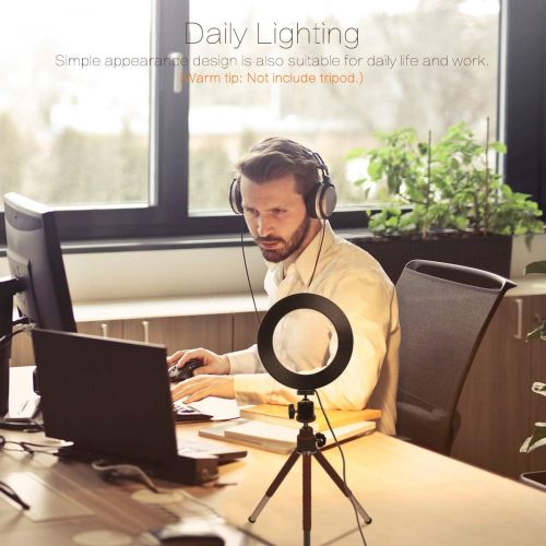  [아마존베스트]Gemwon Ring Light 6 Inches - 3 Color Lights & 10 Dimmable Brightness, Premium LED Makeup Lighting for Streaming, YouTube Video, Photo, Photography, Selfie