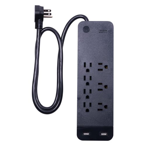  GE Pro 7-Outlet 2-USB Power Strip Surge Protector, 3ft. Cord, 37054