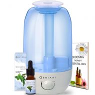 GENIANI Ultrasonic Cool Mist Aroma Humidifier with NIGHTLIGHT and Essential Oil Set - Best Aromatherapy Humidifiers for BedroomLiving RoomOffice and House | Quiet Operation, Safe