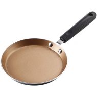 GENRICE shallow crepe pan Nonstick With PFOA Free Nonstick Coating Induction Pan for Egg Omelet and Flat Pancake skillet (Gold 6“)