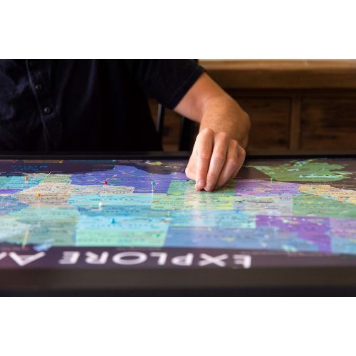  GeoJango USA Push Pin Travel Map - Slate Edition - 30x20 inch map + frame - Designed by a Professional Geographer (Masters in Environmental Science)