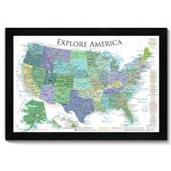 GeoJango National Parks Map, Map of the US Push Pin Map - Bright White Edition - Large Framed Map - Designed by a Professional Geographer (Masters in Environmental Science)