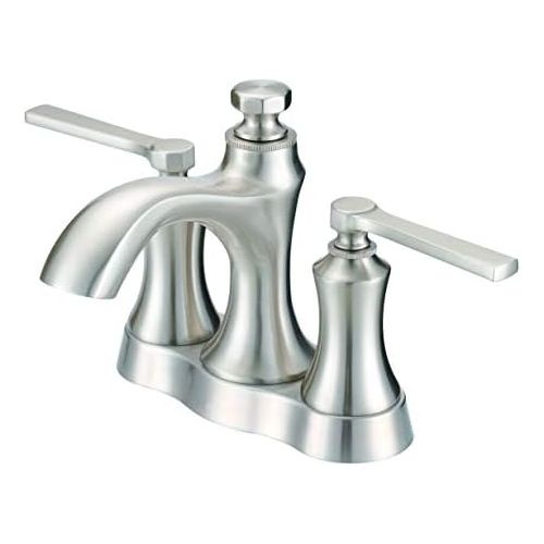  Danze D307028BN Draper Two Handle Centerset Bathroom Faucet with Metal Pop-Up Drain, Brushed Nickel