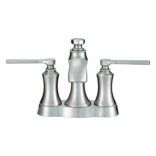  Danze D307028BN Draper Two Handle Centerset Bathroom Faucet with Metal Pop-Up Drain, Brushed Nickel