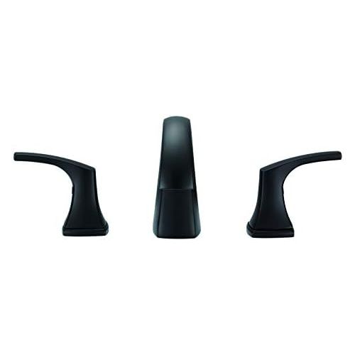  Danze D304118BS Vaughn Widespread Bathroom Faucet with Metal Pop-Up Drain, Satin Black