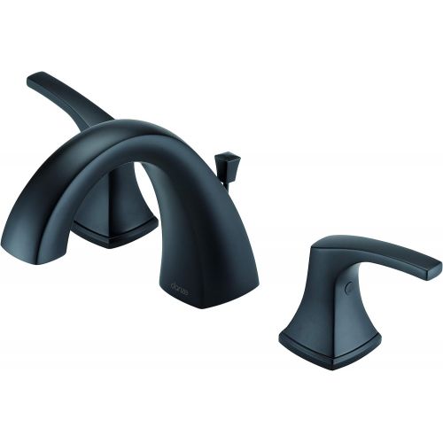  Danze D304118BS Vaughn Widespread Bathroom Faucet with Metal Pop-Up Drain, Satin Black