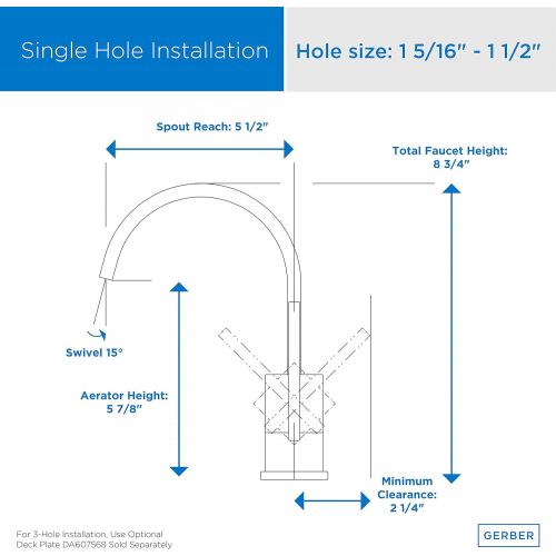  Danze D221144BN Sirius Single Handle Bathroom Faucet with Metal Touch-Down Drain, Brushed Nickel