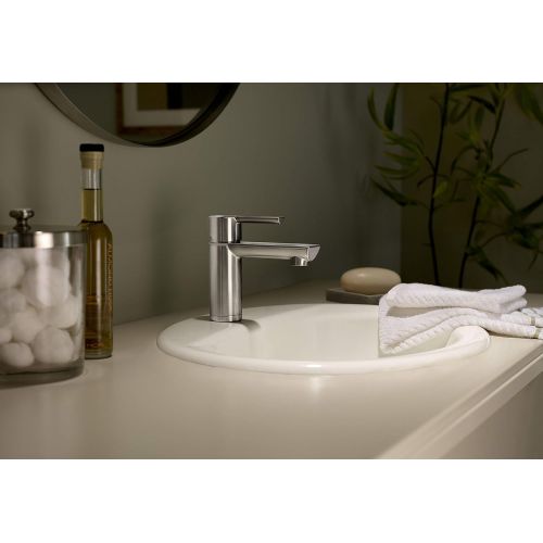  Danze DH221677BN Adonis Single Handle Bathroom Faucet with Metal Touch-Down Drain, Brushed Nickel