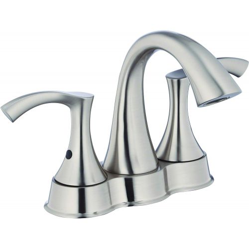  Danze D301122BN Antioch Two Handle Centerset Bathroom Faucet with Metal Touch-Down Drain, Brushed Nickel