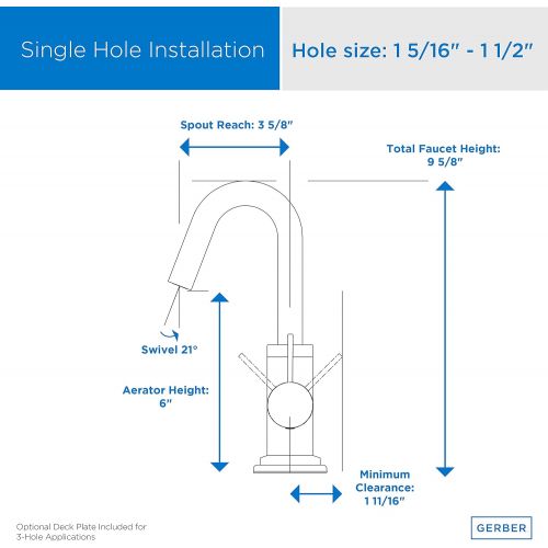  Danze D222530BN Amalfi Single Handle Bathroom Faucet with Metal Touch-Down Drain, Brushed Nickel