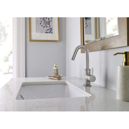  Danze D222530BN Amalfi Single Handle Bathroom Faucet with Metal Touch-Down Drain, Brushed Nickel