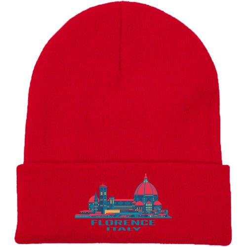  GERCASE Italy Florence Red Beanie Adults Unisex Men Womens Kids Cuffed Plain Skull Knit Hat Cap