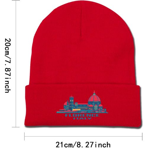  GERCASE Italy Florence Red Beanie Adults Unisex Men Womens Kids Cuffed Plain Skull Knit Hat Cap