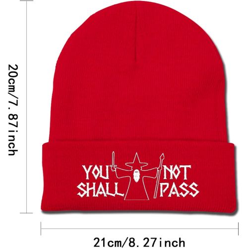 GERCASE You Shall Not Pass Red Beanie Adults Unisex Men Womens Kids Cuffed Plain Skull Knit Hat Cap