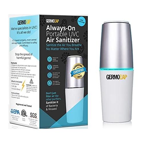  GERMOZAP VIRAL Air SCRUB UV Air Purifiers for Home, Air Purifier for Viruses and Bacteria, Pet Odor Eliminator for Home, Car Smell Air Freshener, Closet Deodorizer Freshener, Bathr