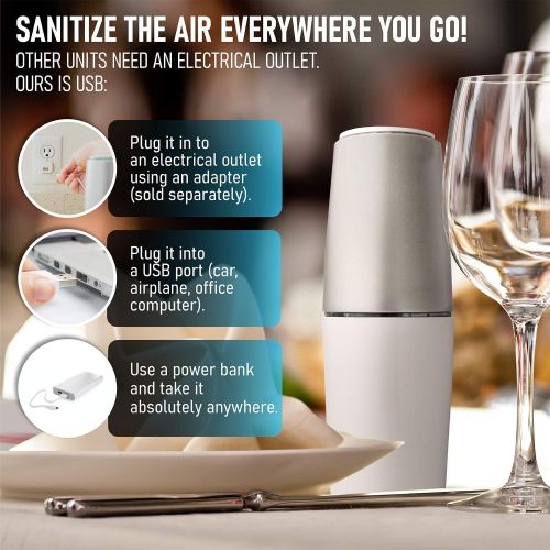  GERMOZAP VIRAL Air SCRUB UV Air Purifiers for Home, Air Purifier for Viruses and Bacteria, Pet Odor Eliminator for Home, Car Smell Air Freshener, Closet Deodorizer Freshener, Bathr