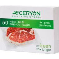 GERYON Vacuum Sealer Bags, Pre-Cut Food Sealer Bags Quart Size 8x12 for Food Saver & Sous Vide Cooking, 50 Count