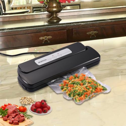  GERYON Vacuum Sealer, Automatic Food Sealer Machine with Starter Bags & Roll for Food Savers and Sous Vide, Black
