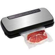 GERYON Vacuum Sealer, 4-in-1 Automatic Food Sealers with Starter Kit of Saver Roll, Bags and Hose for Food Preservation (Stainless Steel)