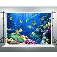 GESEN Underwater World Backdrop 10x7ft Colorful Fish Marine Life Photography Backdrop for Pictures Themed Party Background Photo Studio Props XCGE836