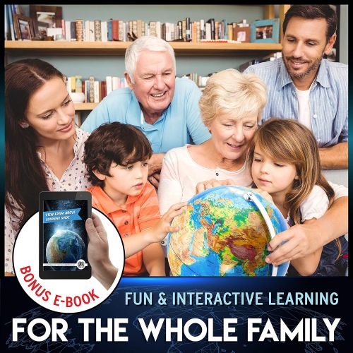  [아마존베스트]World Globe with Illuminated Constellations  13” Light Up Globe for Kids & Adults  Interactive Earth Globe Makes Great Educational Toys, Office Supplies, Teacher Desk Decor, More