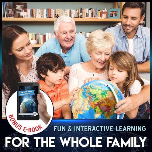  GET LIFE BASICS World Globe with Illuminated Constellations  13” Light Up Globe for Kids & Adults  Interactive Earth Globe Makes Great Educational Toys, Office Supplies, Teacher Desk Decor, More