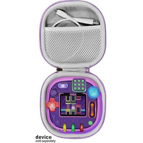  GETGEAR tailor made protective case for LeapFrog RockIt Twist Handheld Learning Game System, mesh pocket for cord and other accessories, finger strap (Purple)