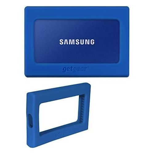  [아마존베스트]getgear Silicone Bumper for Samsung T7, T7 Touch Portable SSD - 1TB, 2TB, 500GB, USB 3.2, Strong-Shock Absorbing, Slip-Resistant- Blue