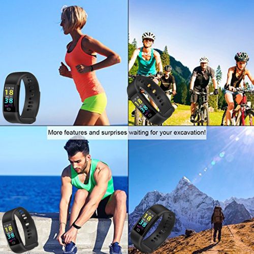  GETOKOK Fitness Tracker, Sports Watch Color Screen Activity Tracker with Multi-Sport Mode, Heart Rate Blood Pressure Monitor Fitness Watch Smart Band for Women, Kids, Men, Android,