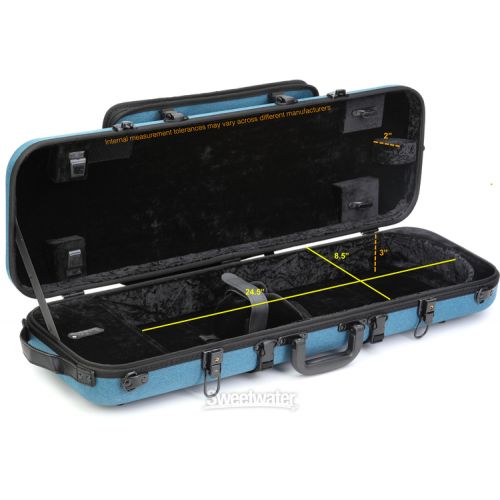  GEWA Bio-A Oblong Violin Case - Blue, 4/4 Size