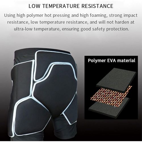  GEZICHTA Protective Padded Shorts 3D Protection Hip Butt EVA Skating Skateboarding Padded Shorts Impact Pads for Hip Protection